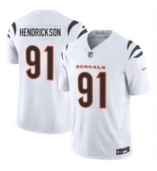 Men Cincinnati Bengals 91 Trey Hendrickson White 2025 F U S E  Vapor Untouchable Limited Stitched Football Jersey Men Cincinnati Bengals 91 Trey Hendrickson White 2025 F U S E  Vapor Untouchable Limited Stitched Football Jersey