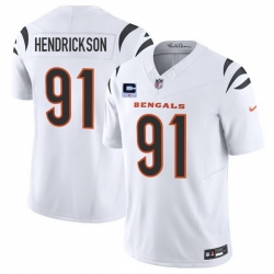 Men Cincinnati Bengals 91 Trey Hendrickson White 2025 F U S E  With 1 Star C Patch Vapor Untouchable Limited Stitched Football Jersey Men Cincinnati Bengals 91 Trey Hendrickson White 2025 F U S E  With 1 Star C Patch Vapor Untouchable Limited Stitched Football Jersey