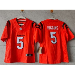 Women Cincinnati Bengals 5 Tee Higgins Orange F U S E  Stitched Vapor Football Jersey  Women Cincinnati Bengals 5 Tee Higgins Orange F U S E  Stitched Vapor Football Jersey