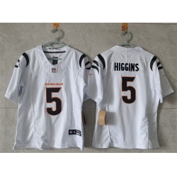 Women Cincinnati Bengals 5 Tee Higgins White F U S E  Stitched Vapor Football Jersey  Women Cincinnati Bengals 5 Tee Higgins White F U S E  Stitched Vapor Football Jersey