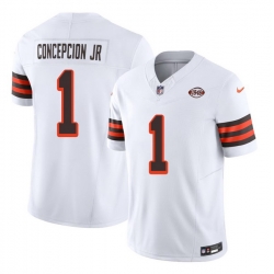 Men Cleveland Browns  1 KC Concepcion Jr White 2026 1946 Collection F U S E  Vapor Limited Stitched Football Jersey
