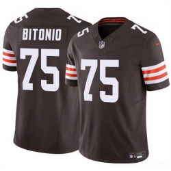 Men Cleveland Browns 75 Joel Bitonio Brown F U S E  Vapor Limited Stitched Football Jersey Men Cleveland Browns 75 Joel Bitonio Brown F U S E  Vapor Limited Stitched Football Jersey