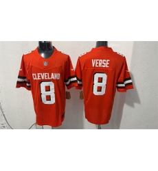 Men Cleveland Browns 8 Jared Verse Orange Vapor Limited Stitched Football Jersey Men Cleveland Browns 8 Jared Verse Orange Vapor Limited Stitched Football Jersey