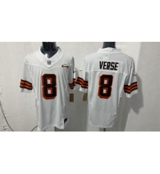 Men Cleveland Browns 8 Jared Verse White 2026 1946 Collection Vapor Limited Stitched Football Jersey Men Cleveland Browns 8 Jared Verse White 2026 1946 Collection Vapor Limited Stitched Football Jersey