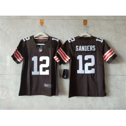 Women Cleveland Browns 12 Shedeur Sanders Brown 2024 Stitched Jersey  Women Cleveland Browns 12 Shedeur Sanders Brown 2024 Stitched Jersey