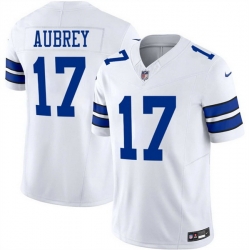 Men Dallas Cowboys 17 Brandon Aubrey White 2025 F U S E Vapor Untouchable Limited Stitched Football Jersey Men Dallas Cowboys 17 Brandon Aubrey White 2025 F U S E Vapor Untouchable Limited Stitched Football Jersey