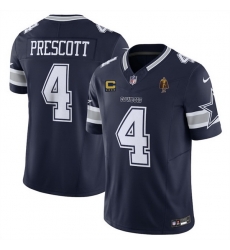Men Dallas Cowboys 4 Dak Prescott Navy 2025 F U S E  With 4 star C Patch And Walter Payton Patch Vapor Limited Stitched Football Jersey Men Dallas Cowboys 4 Dak Prescott Navy 2025 F U S E  With 4 star C Patch And Walter Payton Patch Vapor Limited Stitched Football Jersey
