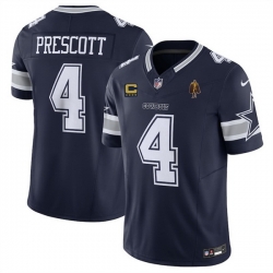 Men Dallas Cowboys 4 Dak Prescott Navy 2025 F U S E  With 4 star C Patch And Walter Payton Patch Vapor Limited Stitched Football Jersey Men Dallas Cowboys 4 Dak Prescott Navy 2025 F U S E  With 4 star C Patch And Walter Payton Patch Vapor Limited Stitched Football Jersey