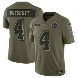 Men Dallas Cowboys 4 Dak Prescott Olive 2025 Salute to Service Limited Stitched Football Jersey Men Dallas Cowboys 4 Dak Prescott Olive 2025 Salute to Service Limited Stitched Football Jersey