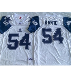 Men Dallas Cowboys 54 Randy White White Throwback Stitched Football Jersey