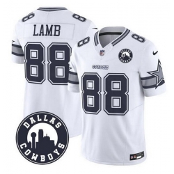 Men Dallas Cowboys 88 CeeDee Lamb White F U S E  With  27Dallas City 27 Patch Vapor Limited Stitched Football Jersey Men Dallas Cowboys 88 CeeDee Lamb White F U S E  With  27Dallas City 27 Patch Vapor Limited Stitched Football Jersey
