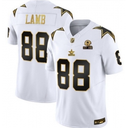 Men Dallas Cowboys 88 CeeDee Lamb White Gold F U S E  With Established In 1960 Patch Vapor Limited Stitched Football Jersey Men Dallas Cowboys 88 CeeDee Lamb White Gold F U S E  With Established In 1960 Patch Vapor Limited Stitched Football Jersey