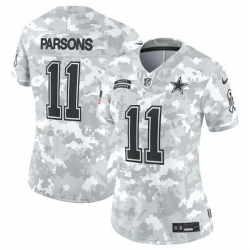 Women Dallas Cowboys 11 Micah Parsons 2024 F U S E Arctic Camo Salute To Service Limited Stitched Football Jersey