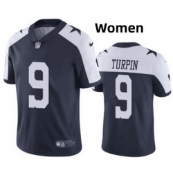 Women Dallas Cowboys 9 KaVontae Turpin Navy White Thanksgiving Vapor Limited Jersey Women Dallas Cowboys 9 KaVontae Turpin Navy White Thanksgiving Vapor Limited Jersey