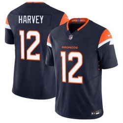 Men Denver Broncos 12 RJ Harvey Navy F U S E  Vapor Limited Stitched Football Jersey Men Denver Broncos 12 RJ Harvey Navy F U S E  Vapor Limited Stitched Football Jersey