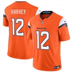 Men Denver Broncos 12 RJ Harvey Orange 2025 F U S E  Vapor Limited Stitched Football Jersey Men Denver Broncos 12 RJ Harvey Orange 2025 F U S E  Vapor Limited Stitched Football Jersey