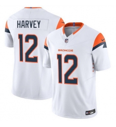 Men Denver Broncos 12 RJ Harvey White 2025 F U S E  Vapor Limited Stitched Football Jersey Men Denver Broncos 12 RJ Harvey White 2025 F U S E  Vapor Limited Stitched Football Jersey