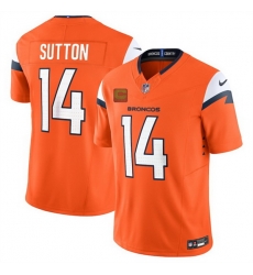 Men Denver Broncos 14 Courtland Sutton Orange 2025 F U S E  With 4 Star C Patch Vapor Limited Stitched Football Jersey Men Denver Broncos 14 Courtland Sutton Orange 2025 F U S E  With 4 Star C Patch Vapor Limited Stitched Football Jersey