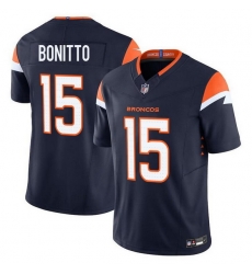 Men Denver Broncos 15 Nik Bonitto Navy F U S E  Vapor Limited Stitched Football Jersey Men Denver Broncos 15 Nik Bonitto Navy F U S E  Vapor Limited Stitched Football Jersey