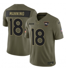 Men Denver Broncos 18 Peyton Manning Olive 2025 F U S E  Salute to Service Limited Stitched Football Jersey Men Denver Broncos 18 Peyton Manning Olive 2025 F U S E  Salute to Service Limited Stitched Football Jersey