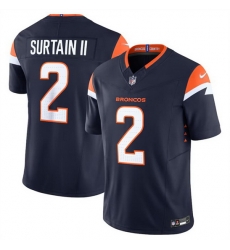 Men Denver Broncos 2 Pat Surtain II Navy 2024 F U S E Alternate Vapor Limited Stitched Football Jersey