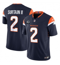 Men Denver Broncos 2 Pat Surtain II Navy 2025 F U S E  With 2 Star C Patch Vapor Limited Stitched Football Jersey Men Denver Broncos 2 Pat Surtain II Navy 2025 F U S E  With 2 Star C Patch Vapor Limited Stitched Football Jersey