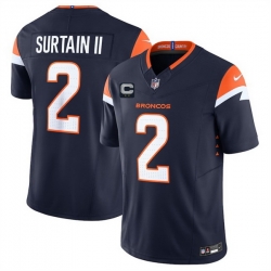 Men Denver Broncos 2 Pat Surtain II Navy 2025 F U S E  With 2 Star C Patch Vapor Limited Stitched Football Jersey Men Denver Broncos 2 Pat Surtain II Navy 2025 F U S E  With 2 Star C Patch Vapor Limited Stitched Football Jersey