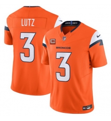 Men Denver Broncos 3 Wil Lutz Orange 2025 F U S E  With 2 Star C Patch Vapor Limited Stitched Football Jersey Men Denver Broncos 3 Wil Lutz Orange 2025 F U S E  With 2 Star C Patch Vapor Limited Stitched Football Jersey