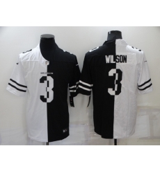 Men's Nike Denver Broncos #3 Russell Wilson Black And White Split Vapor Untouchable Limited Jersey