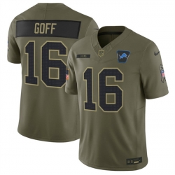 Men Detroit Lions 16 Jared Goff Olive 2025 F U S E  Salute to Service Limited Stitched Football Jersey Men Detroit Lions 16 Jared Goff Olive 2025 F U S E  Salute to Service Limited Stitched Football Jersey
