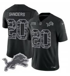 Men Detroit Lions 20 Barry Sanders Black F U S E 2026 Salute to Service Limited Stitched Football Jersey Men Detroit Lions 20 Barry Sanders Black F U S E 2026 Salute to Service Limited Stitched Football Jersey