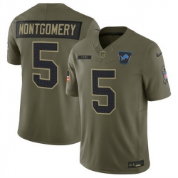 Men Detroit Lions 5 David Montgomery Olive 2025 F U S E  Salute to Service Limited Stitched Football Jersey Men Detroit Lions 5 David Montgomery Olive 2025 F U S E  Salute to Service Limited Stitched Football Jersey