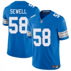 Men Detroit Lions 58 Penei Sewell Blue 2025 F U S E  Vapor Limited Stitched Jersey Men Detroit Lions 58 Penei Sewell Blue 2025 F U S E  Vapor Limited Stitched Jersey