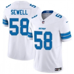 Men Detroit Lions 58 Penei Sewell White 2025 F U S E  Vapor Limited Stitched Jersey Men Detroit Lions 58 Penei Sewell White 2025 F U S E  Vapor Limited Stitched Jersey
