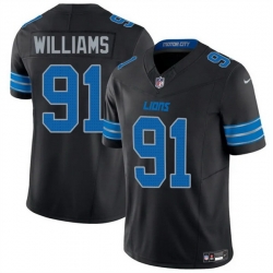 Men Detroit Lions 91 Tyleik Williams Black 2025 F U S E  Vapor Limited Stitched Jersey Men Detroit Lions 91 Tyleik Williams Black 2025 F U S E  Vapor Limited Stitched Jersey