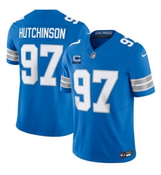 Men Detroit Lions 97 Aidan Hutchinson Blue 2025 F U S E  With 2 Star C Patch Vapor Limited Stitched Jersey Men Detroit Lions 97 Aidan Hutchinson Blue 2025 F U S E  With 2 Star C Patch Vapor Limited Stitched Jersey