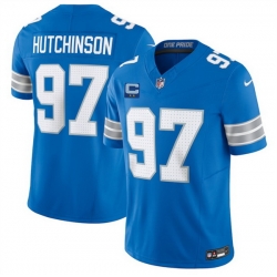Men Detroit Lions 97 Aidan Hutchinson Blue 2025 F U S E  With 2 Star C Patch Vapor Limited Stitched Jersey Men Detroit Lions 97 Aidan Hutchinson Blue 2025 F U S E  With 2 Star C Patch Vapor Limited Stitched Jersey