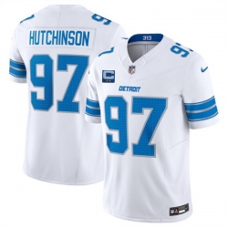 Men Detroit Lions 97 Aidan Hutchinson White 2025 F U S E  With 2 Star C Patch Vapor Limited Stitched Jersey Men Detroit Lions 97 Aidan Hutchinson White 2025 F U S E  With 2 Star C Patch Vapor Limited Stitched Jersey