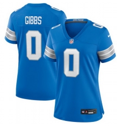 Women Detroit Lions 0 Jahmyr Gibbs Blue 2024 F U S E 2nd Alternate Vapor Limited Stitched Jersey
