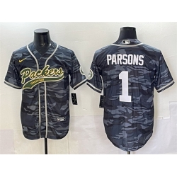 Men Green Bay Packers 1 Micah Parsons Grey Camo Cool Base Stitched Baseball Jersey Men Green Bay Packers 1 Micah Parsons Grey Camo Cool Base Stitched Baseball Jersey