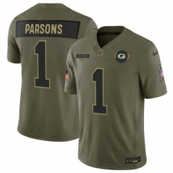 Men Green Bay Packers 1 Micah Parsons Olive 2025 F U S E  Salute to Service Limited Stitched Football Jersey Men Green Bay Packers 1 Micah Parsons Olive 2025 F U S E  Salute to Service Limited Stitched Football Jersey