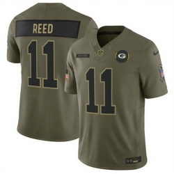 Men Green Bay Packers 11 Jayden Reed Olive 2025 F U S E  Salute to Service Limited Stitched Football Jersey Men Green Bay Packers 11 Jayden Reed Olive 2025 F U S E  Salute to Service Limited Stitched Football Jersey