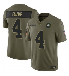 Men Green Bay Packers 4 Brett Favre Olive 2025 F U S E  Salute to Service Limited Stitched Football Jersey Men Green Bay Packers 4 Brett Favre Olive 2025 F U S E  Salute to Service Limited Stitched Football Jersey