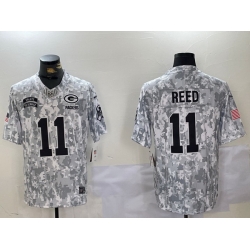 men green bay packers 11 jayden reed 2024 f u s e arctic camo salute to service limited stitched football jerseys