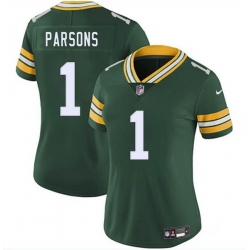 Women Green Bay Packers 1 Micah Parsons Green 2025 Vapor Untouchable Limited Stitched Football Jersey Women Green Bay Packers 1 Micah Parsons Green 2025 Vapor Untouchable Limited Stitched Football Jersey