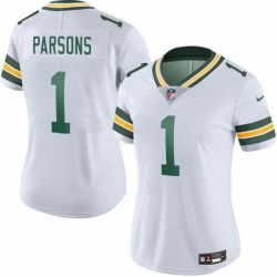 Women Green Bay Packers 1 Micah Parsons White 2025 Vapor Untouchable Limited Stitched Football Jersey Women Green Bay Packers 1 Micah Parsons White 2025 Vapor Untouchable Limited Stitched Football Jersey