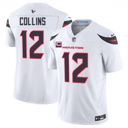 Men Houston Texans 12 Nico Collins White 2025 F U S E  With 1 Star C Patch Vapor Limited Stitched Football Jersey Men Houston Texans 12 Nico Collins White 2025 F U S E  With 1 Star C Patch Vapor Limited Stitched Football Jersey