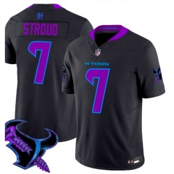 Men Houston Texans 7 C J  Stroud Black F U S E  2025 2025 DJ SCREW Vapor Limited Stitched Football Jersey