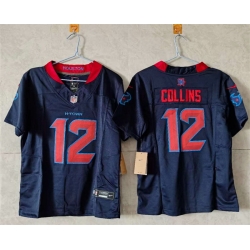 Women Houston Texans 12 Nico Collins White 2024 F U S E Vapor Stitched Jersey   Women Houston Texans 12 Nico Collins White 2024 F U S E Vapor Stitched Jersey