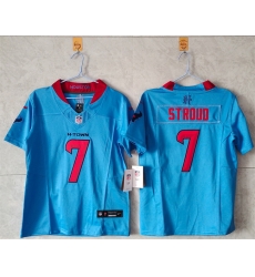 Women Houston Texans 7 C J  Stroud Blue 2024 F U S E Vapor Stitched Jersey   Women Houston Texans 7 C J  Stroud Blue 2024 F U S E Vapor Stitched Jersey